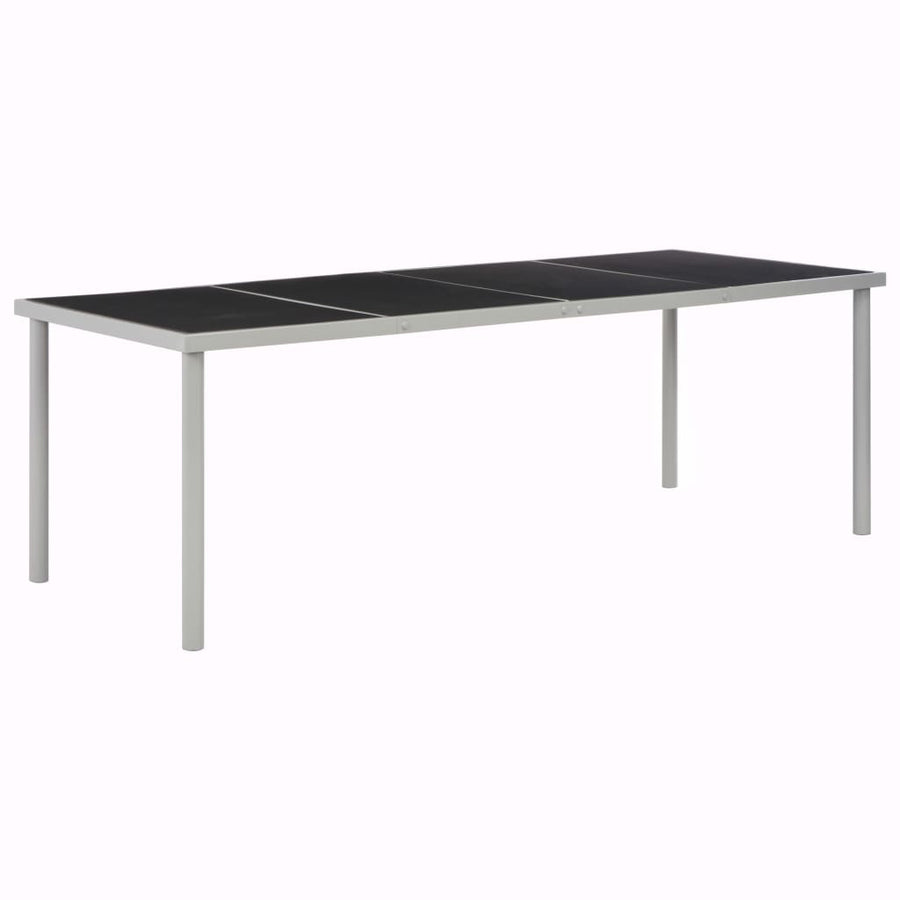 Trädgårdsbord, svart, 220x90x74,5 cm, stål