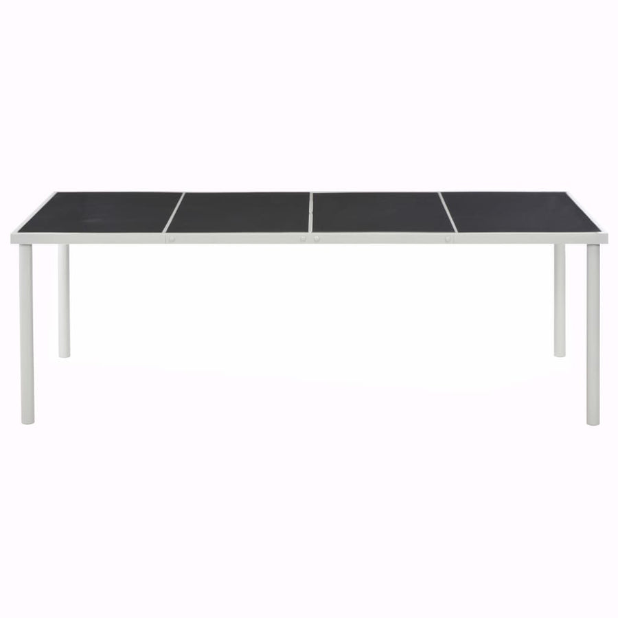 Trädgårdsbord, svart, 220x90x74,5 cm, stål
