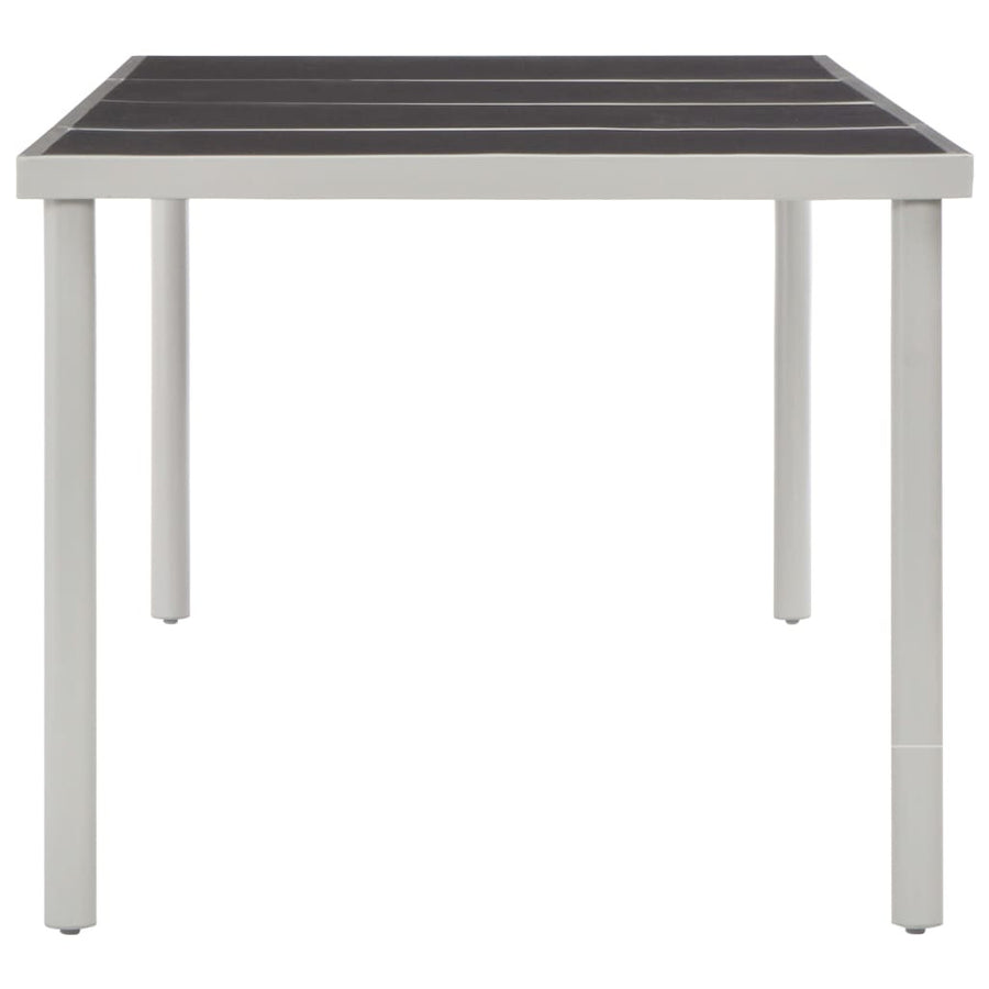 Trädgårdsbord, svart, 220x90x74,5 cm, stål