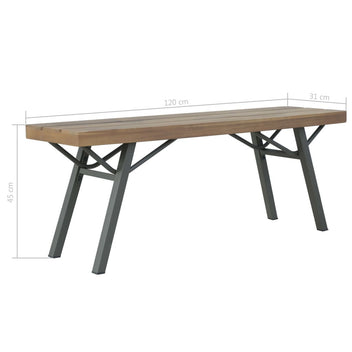 Puutarhapenkki 120 cm täysi akaasiapuu