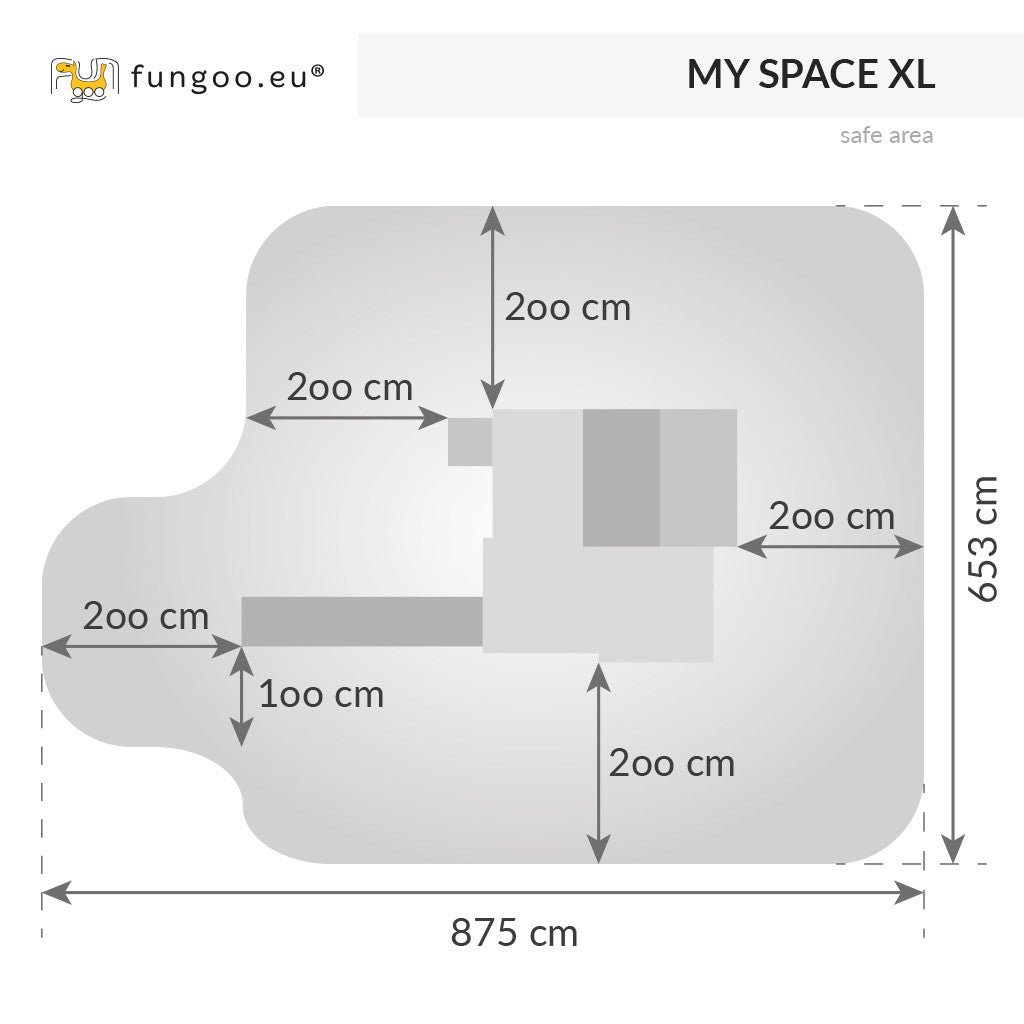Fungoo MySpaceXL leikkimökki liukumäellä