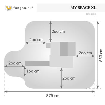 Fungoo MySpaceXL leikkimökki liukumäellä