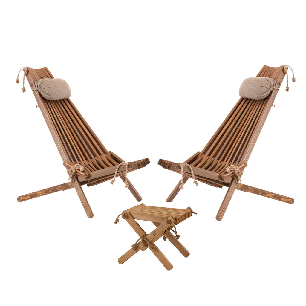 EcoFurn Ekotuolisetti mänty, ruskea