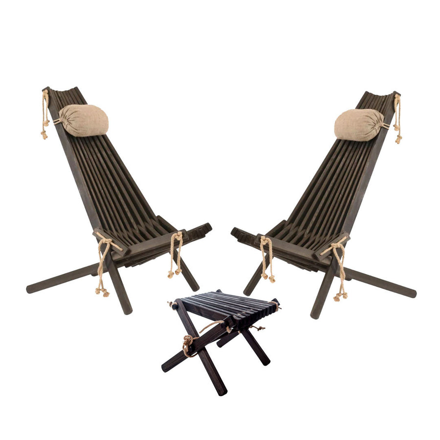 EcoFurn Eco Chair Set Pine, svart