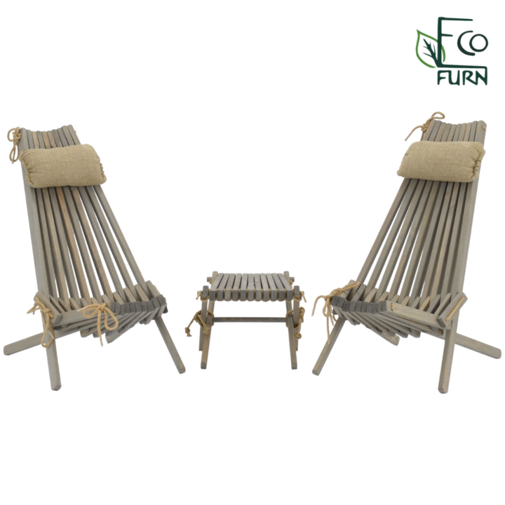 EcoFurn Eco Chair Set Pine, Grey