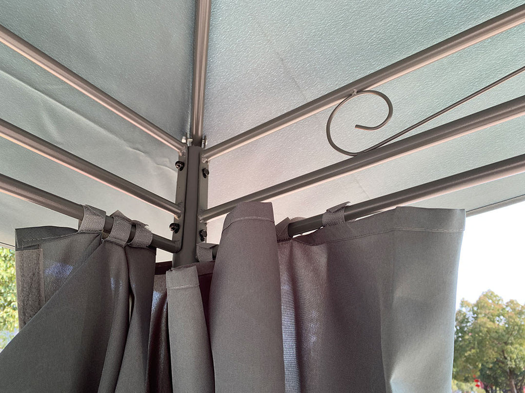 POHJOLA GARDEN JARMO Pihapaviljonki 3x4m / Paviljonki Katos Terassille ja Pihalle, Vihertävän Harmaa