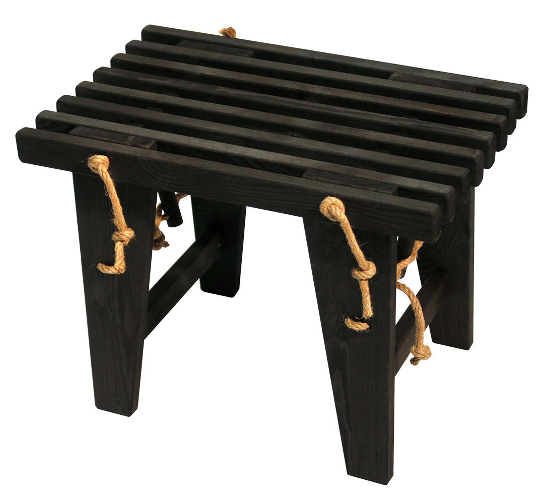EcoFurn Eco Bench Pine 60 x 38 x 45 cm, svart