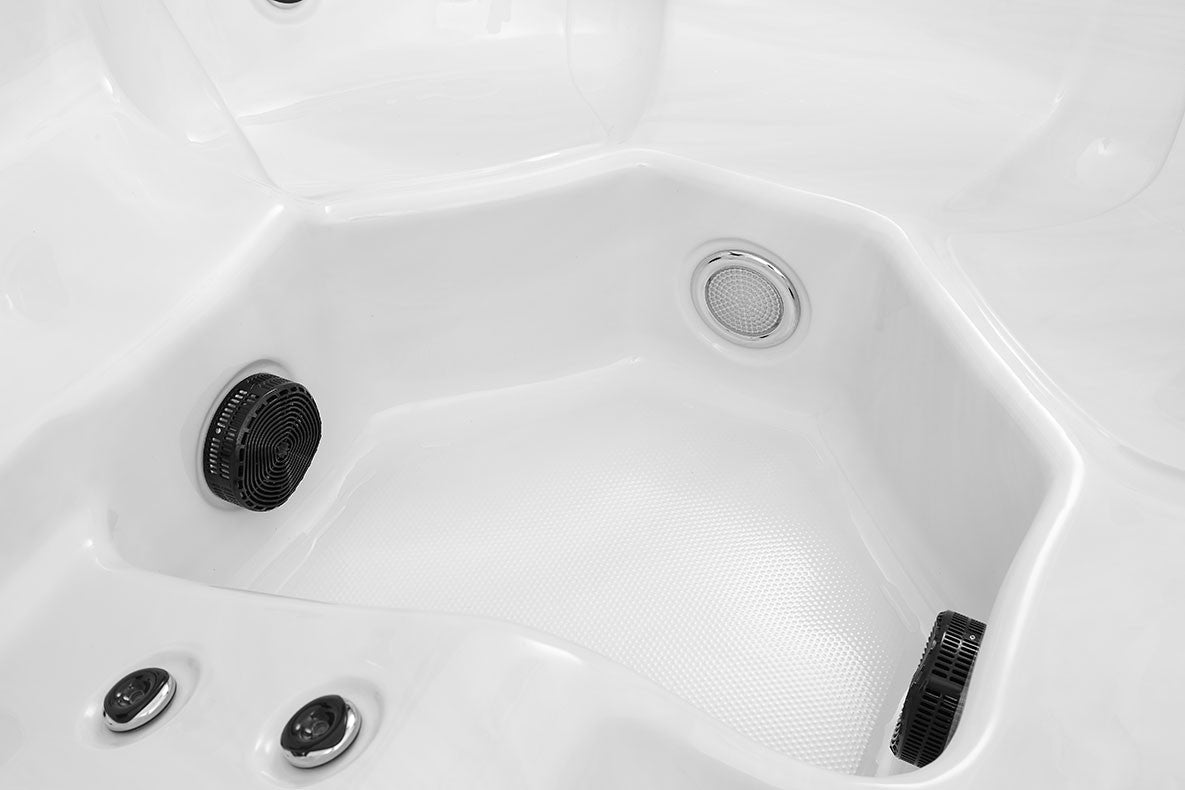 PREMIUM Utomhusbubbelbad för 6 personer, 34 munstycken, Grå WIFI Balboa