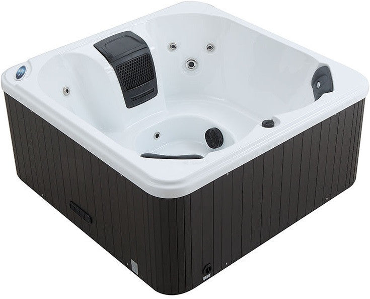 Pohjola Spa Ulkoporeallas 160 x 160cm, 4 hlöä, 12 Suutinta, Harmaa WIFI Balboa