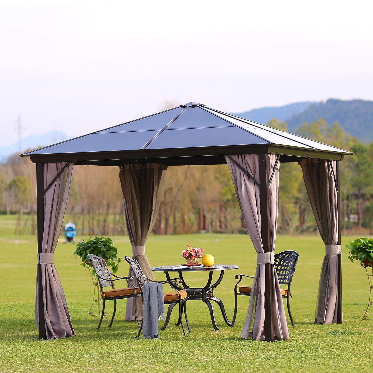 Paviljonki SUNSET 3 x 3 K 2,67m, ruskea