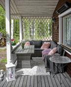 POHJOLA GARDEN XXXL Polyrottinki Kulmasohvaryhmä ja Puutarhapöytä, harmaa, BRYNOLF