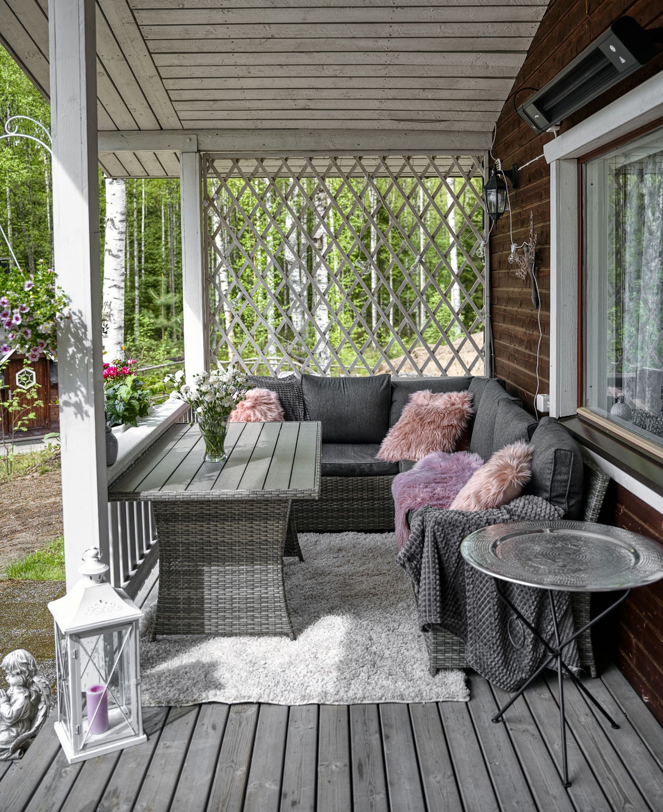 POHJOLA GARDEN XXXL Polyrottinki Kulmasohvaryhmä ja Puutarhapöytä, harmaa, BRYNOLF