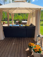 POHJOLA GARDEN JARMO Pihapaviljonki 3x4m / Paviljonki Katos Terassille, Vaalea Beige