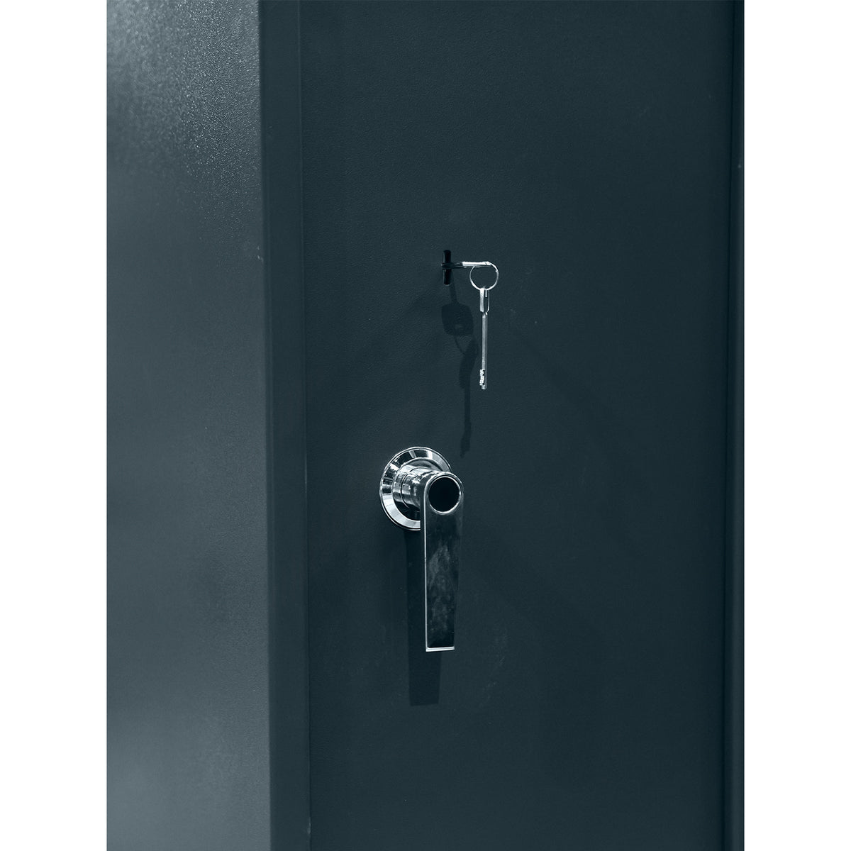Vapenskåp för 7 vapen 159 x 41 x 50 cm – EN 14450, låsbart fack, grått