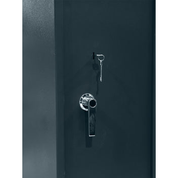 Vapenskåp för 7 vapen 159 x 41 x 50 cm – EN 14450, låsbart fack, grått