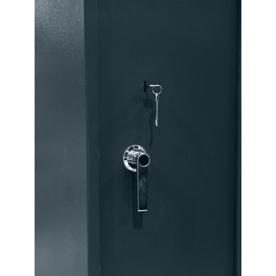 Vapenskåp för 7 vapen 159 x 41 x 50 cm – EN 14450, låsbart fack, grått