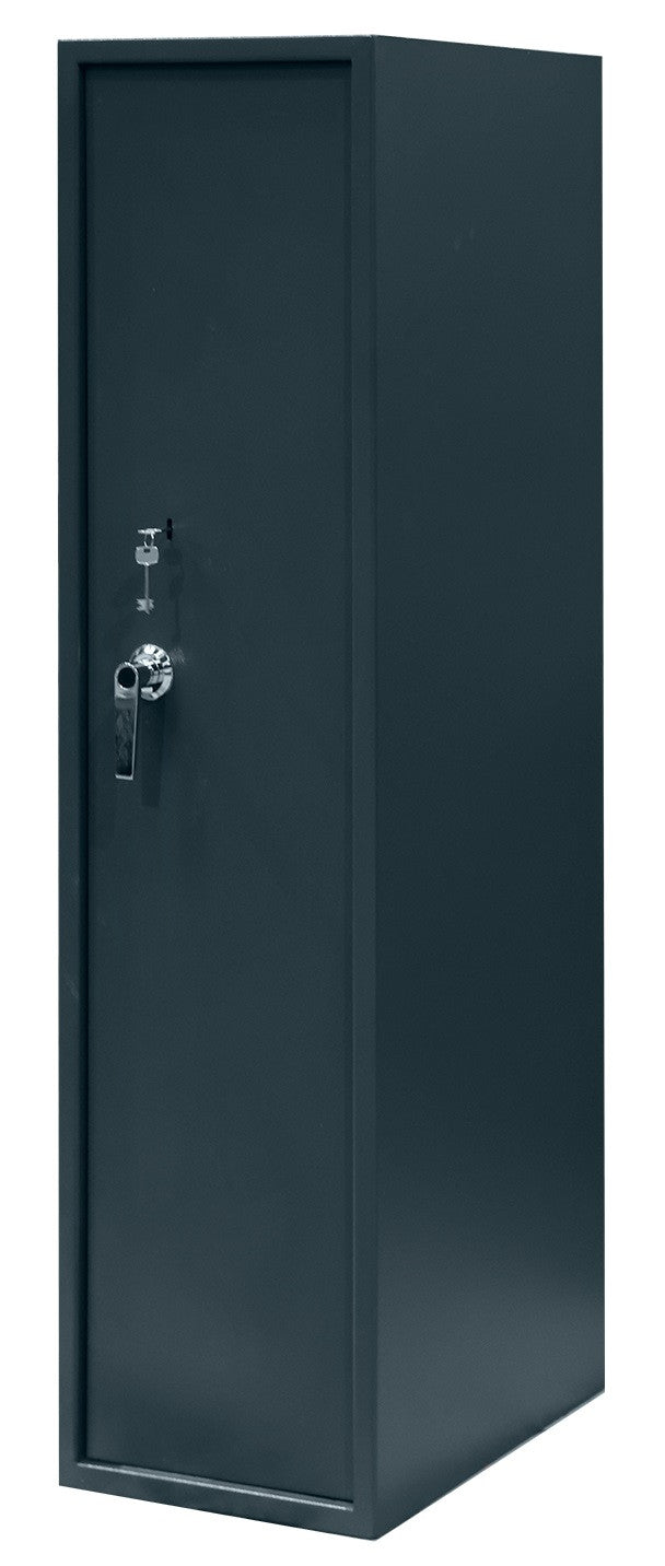 Vapenskåp för 7 vapen 159 x 41 x 50 cm – EN 14450, låsbart fack, grått