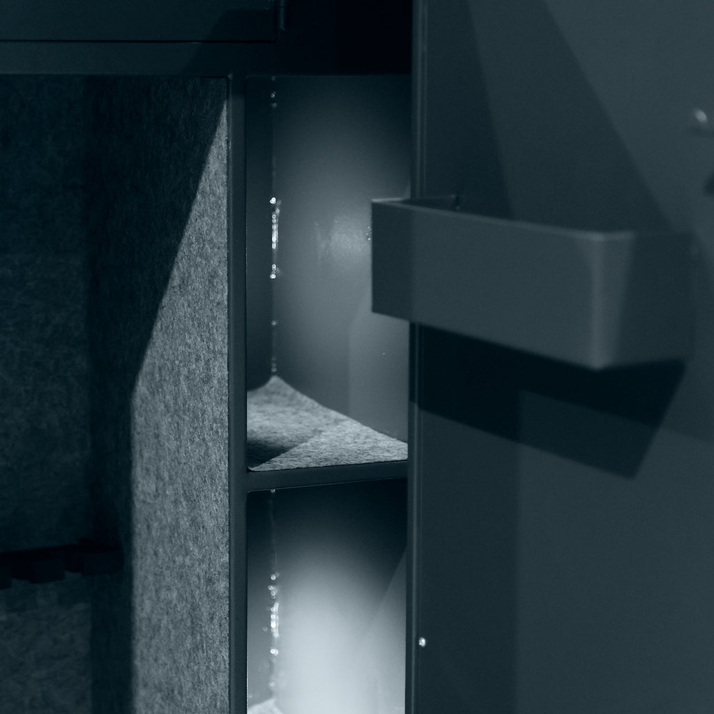 POHJOLAN URHEILUTARVIKE Asekaappi 7+3 Aseelle EN 14450, 159x60x50cm, Harmaa