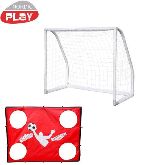 Fotbollsmål Pro, 135x165x76 cm, med precisionsvägg