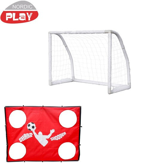 Fotbollsmål, 100x130x76 cm, med precisionsvägg