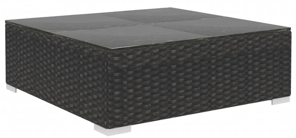 8-osainen puutarhan oleskeluryhmä tyynyillä polyrottinki musta