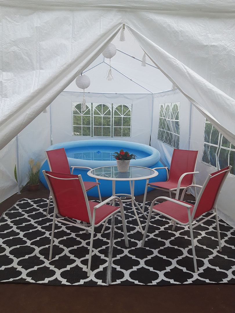 POHJOLA GARDEN Juhlateltta / Paviljonki irrotettavilla sivuilla 3x6m PE, Valkoinen