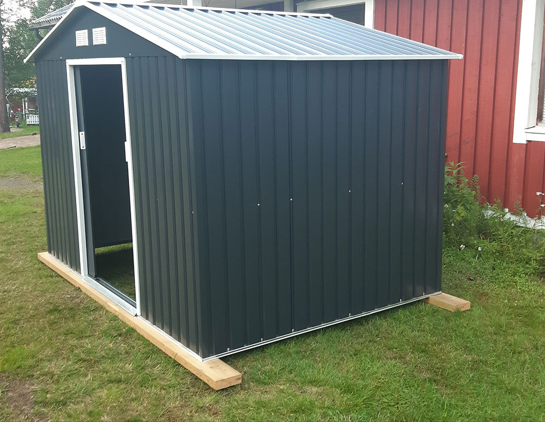 POHJOLA GARDEN Pihavaja 5,3m2 Puutarhavaja, Peltivarasto, Työkaluvaja HARMAA + sokkeli