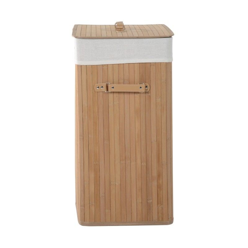Pyykkikori kannella Kahvat, bambu Luonnollinen 100L 52 x 32 x 63 cm