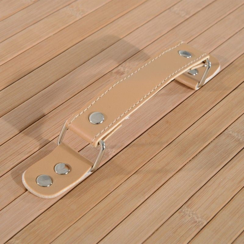 Tvättkorg med lock Handtag, bambu Naturlig 100L 52 x 32 x 63 cm