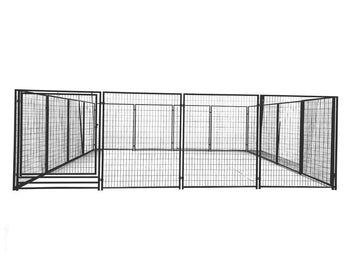 Hundkoja 36 m² – 6 x 6 x 1,82 m, galvaniserat stål, svart