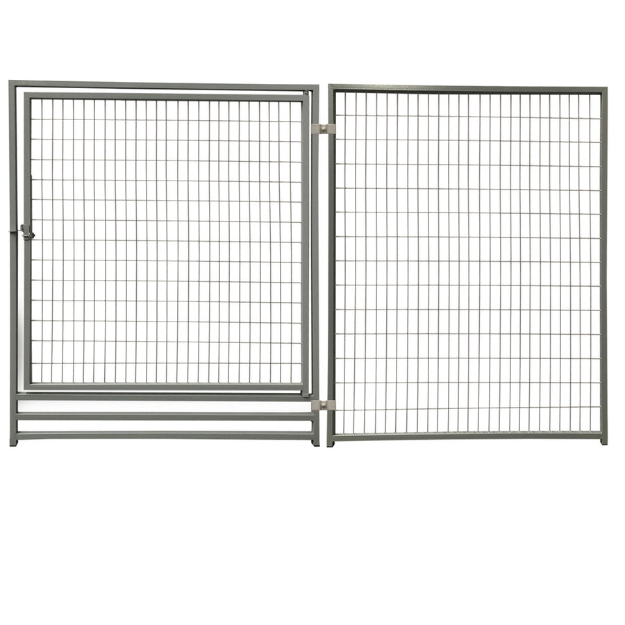 Koiratarhan elementti 152 x 182 cm – 1 elementti, ovielementti, galvanoitu teräs, harmaa
