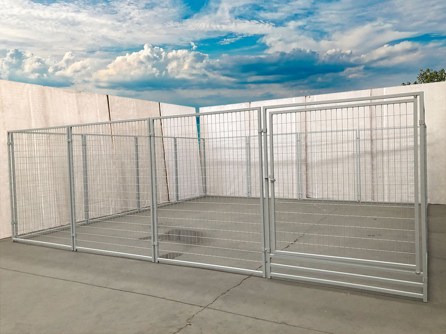 Hundkoja 6 x 6 m – 36 m², galvaniserat stål, 182 cm, grå