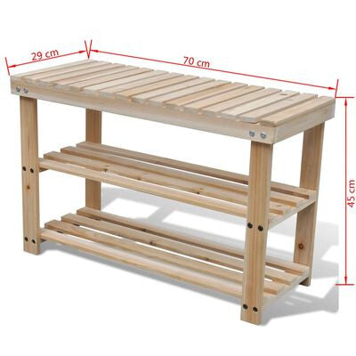 2-in-1 Kenkäteline penkillä täysi kuusi