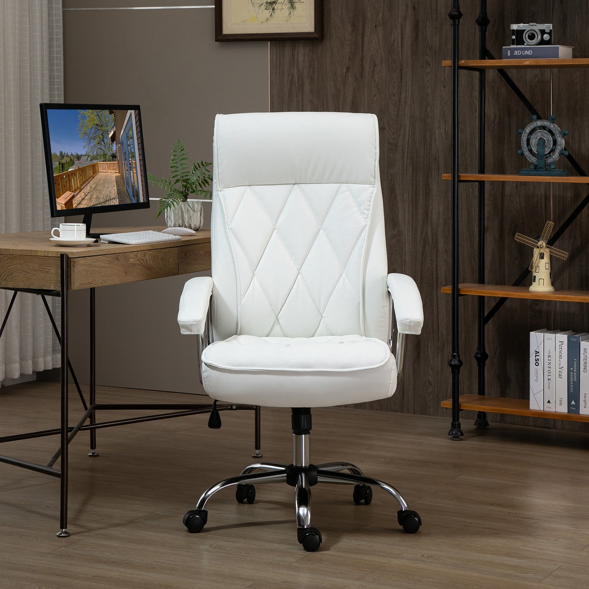 moderni toimistotuoli, valkoinen