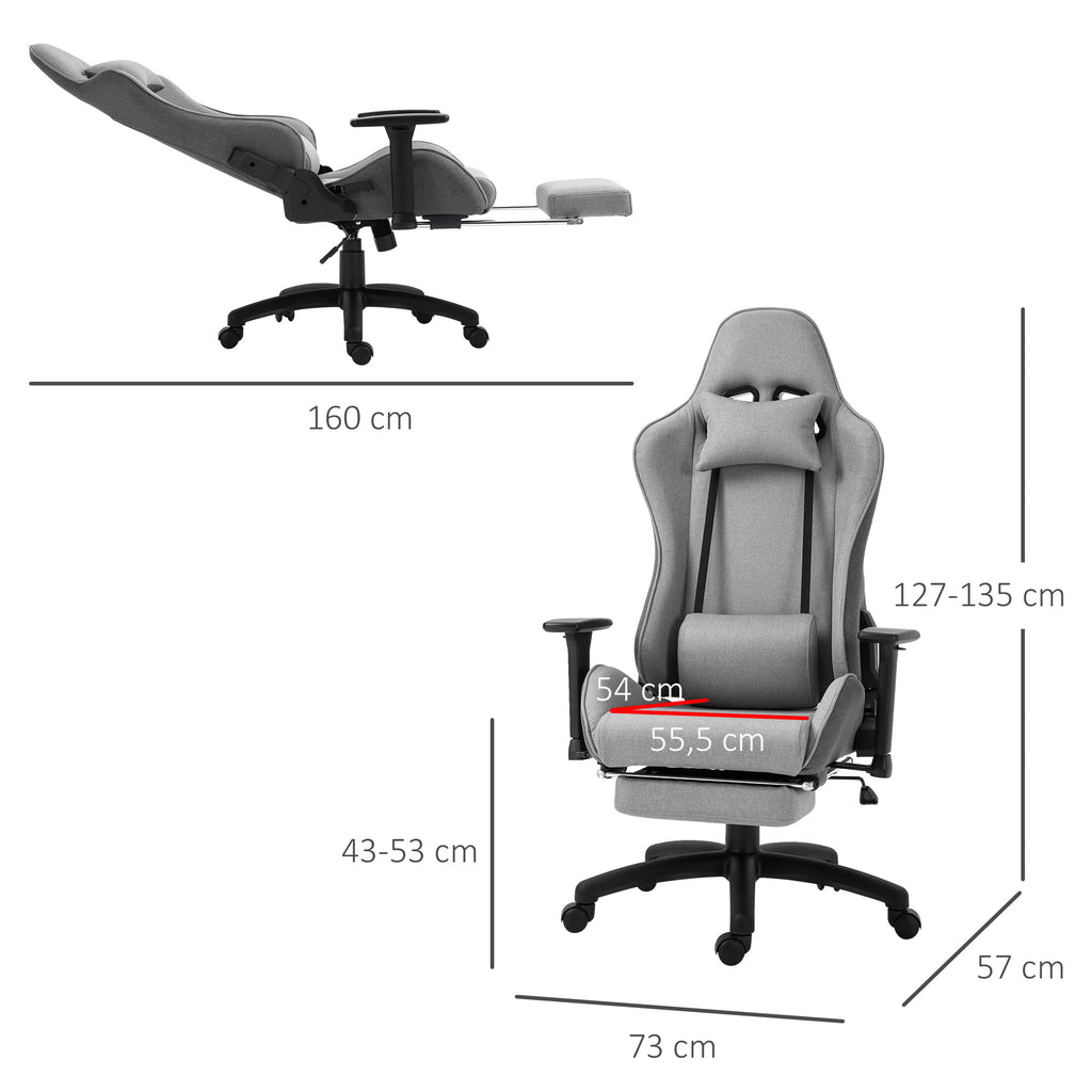 Ergonominen pelituoli, harmaa