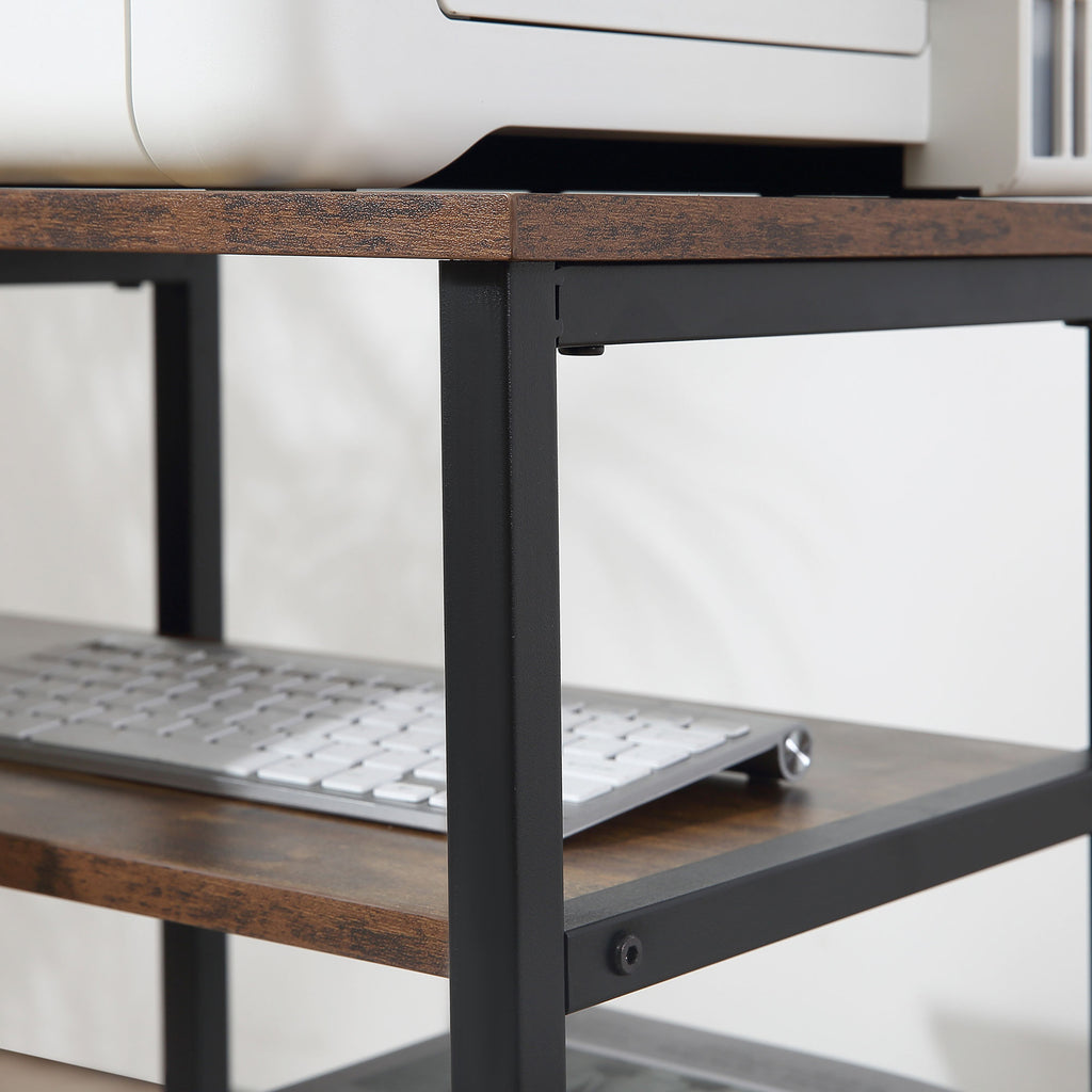 Tietokonepöytä mustaruskea 135 cm x 90 cm x 79 cm