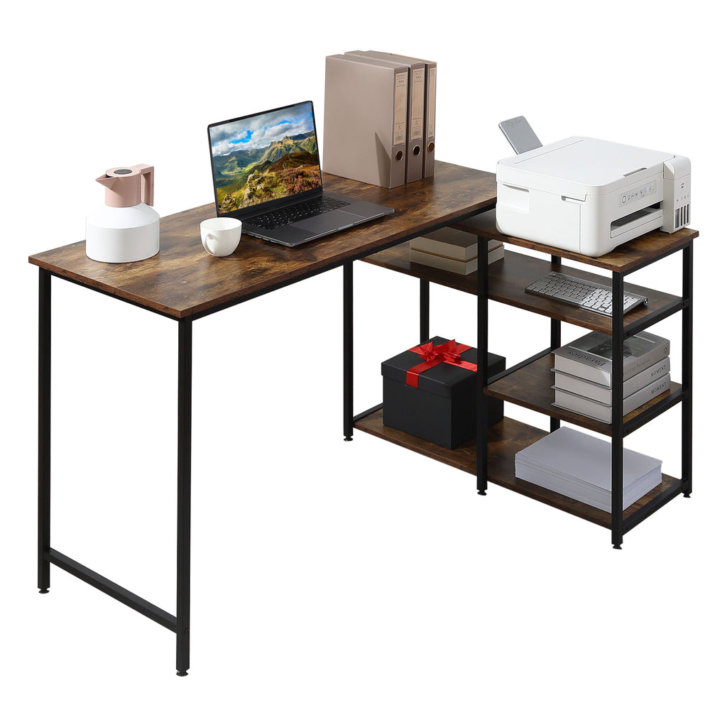 Tietokonepöytä mustaruskea 135 cm x 90 cm x 79 cm