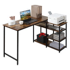 Tietokonepöytä mustaruskea 135 cm x 90 cm x 79 cm