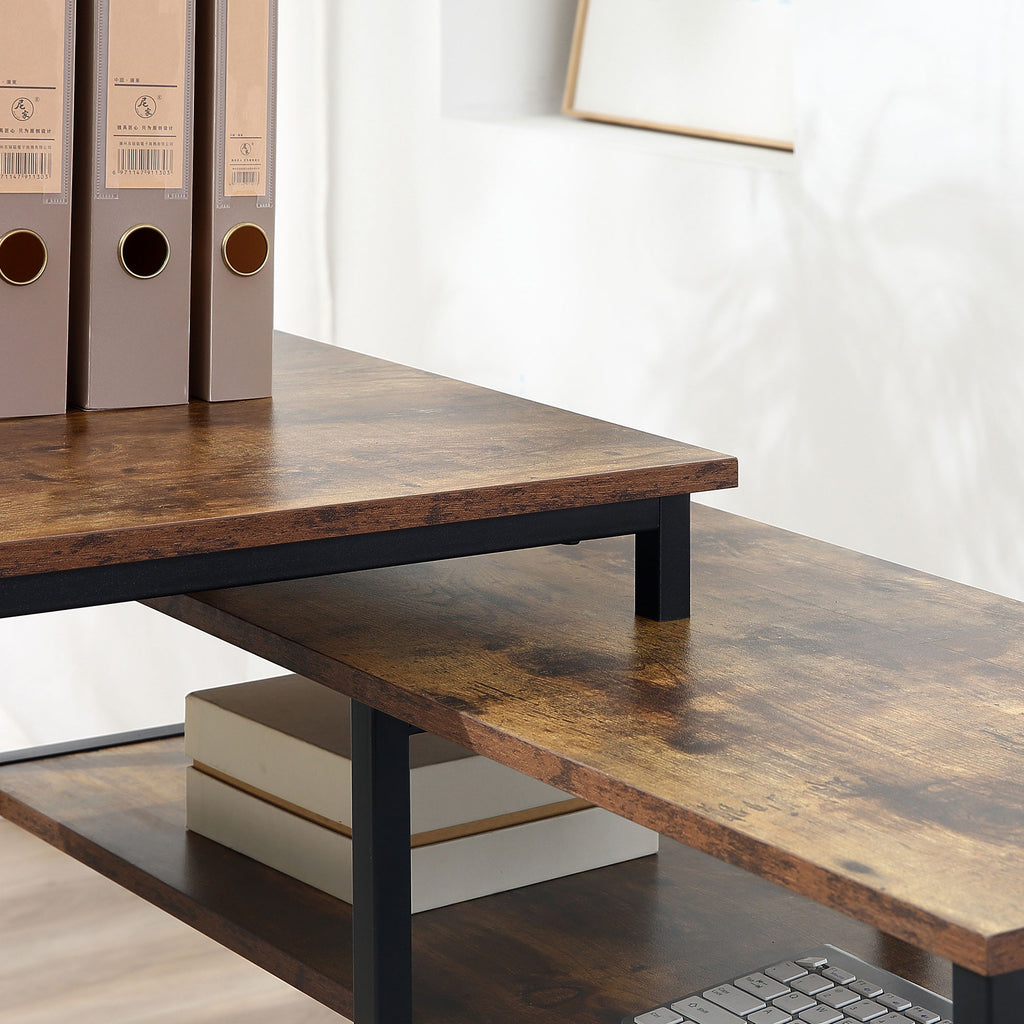 Tietokonepöytä mustaruskea 135 cm x 90 cm x 79 cm