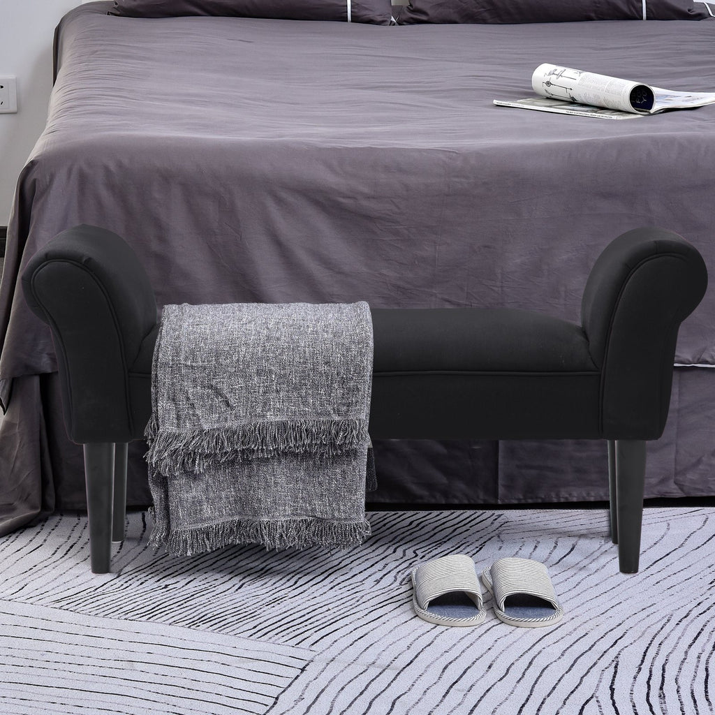 Pehmustettu penkki, musta