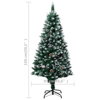 Tekojoulukuusi kävyillä ja lumella 150cm