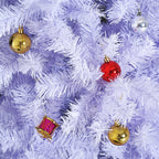 Joulukuusi Koristeilla Ja Jalustalla 180 Cm (Valkoinen)