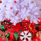 Joulukuusi Koristeilla Ja Jalustalla 180 Cm (Valkoinen)