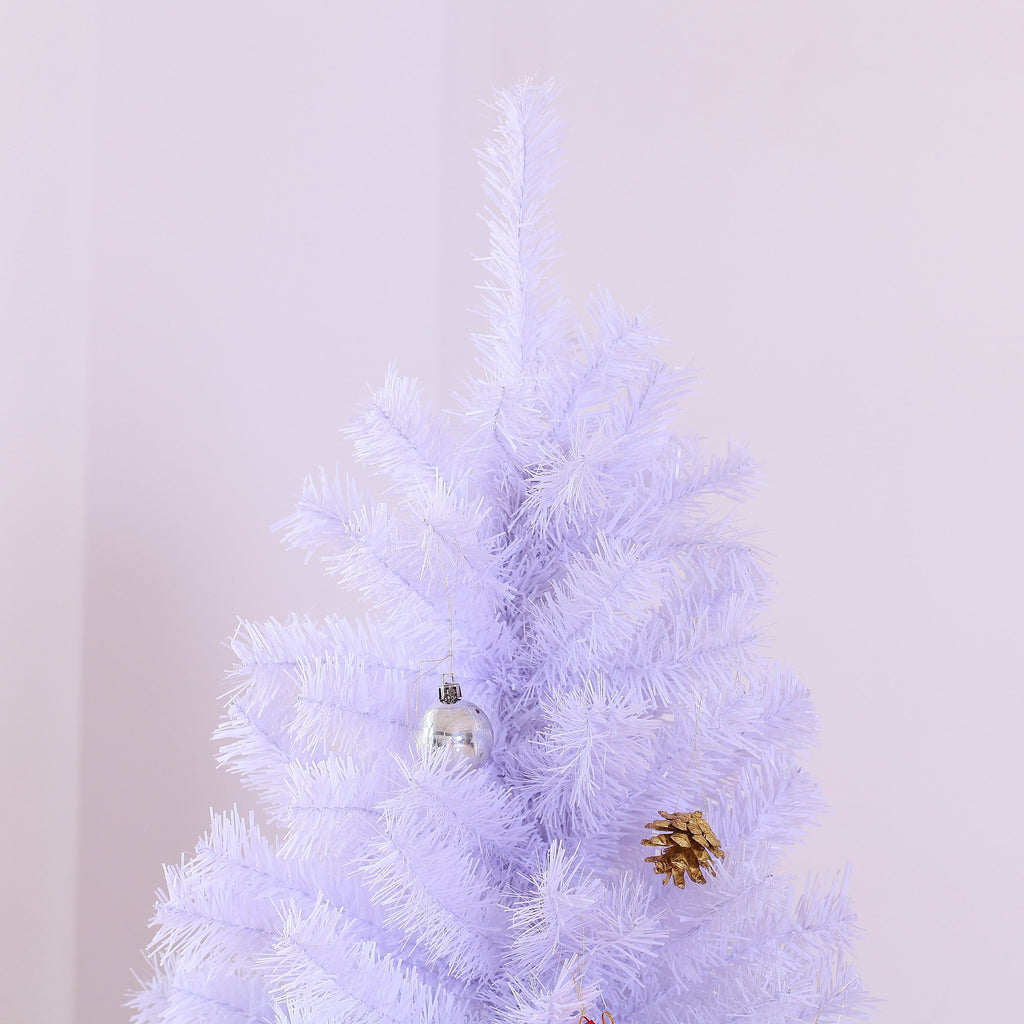 Joulukuusi Koristeilla Ja Jalustalla 180 Cm (Valkoinen)