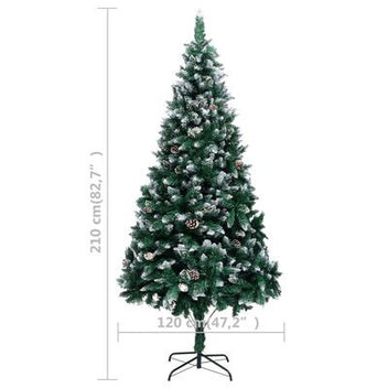 Tekojoulukuusi kävyillä ja lumella 210cm