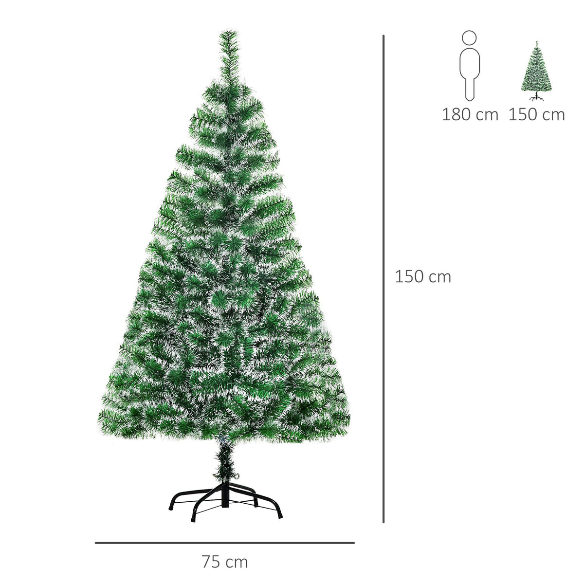 Muovinen vihreä joulukuusi 150 cm