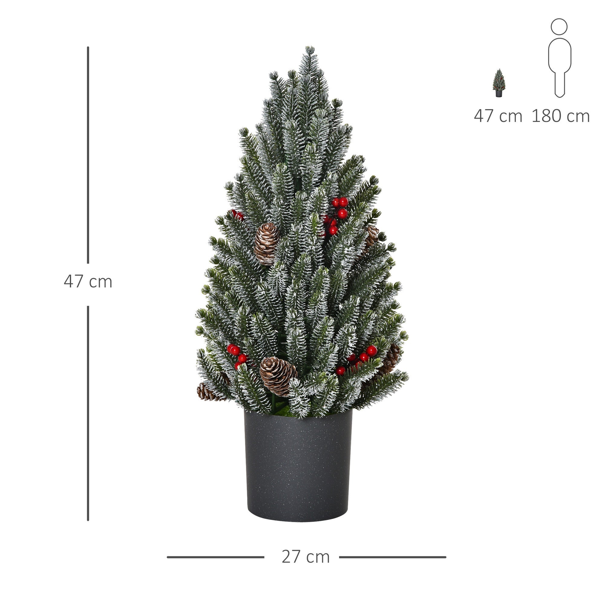 Pöytäjoulukuusi 47 cm (vihreä/valkoinen)