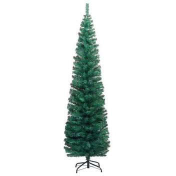 Kapea tekojoulukuusi jalustalla vihreä 210cm