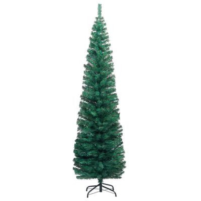 Kapea tekojoulukuusi jalustalla vihreä 210cm