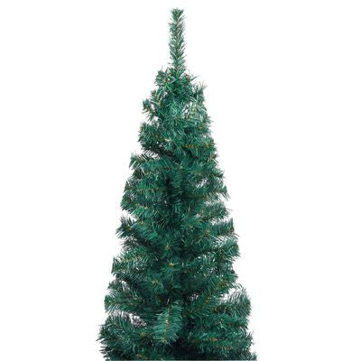 Kapea tekojoulukuusi jalustalla vihreä 210cm
